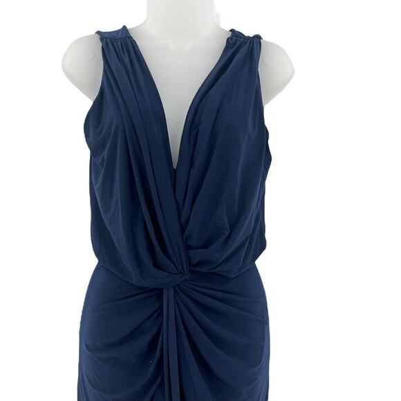 MISA LOS ANGELES Leza Gathered Crossover Sleeveless Tulip Maxi Dress Navy Sm NWT - Picture 6 of 10